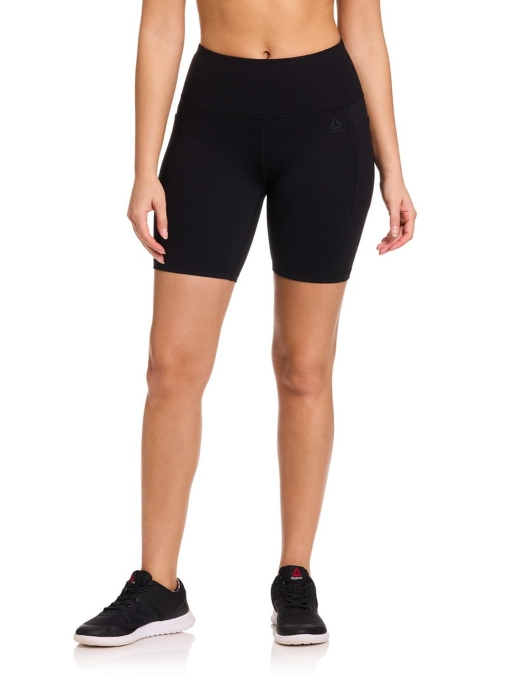 Reebok Women's XS Reflex High Rise Bike Shorts Black Heather